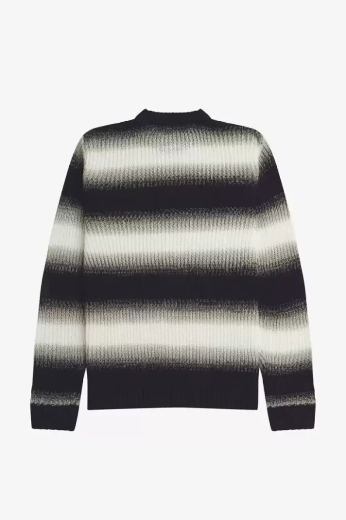 Pull rayé en maille ajourée pour homme