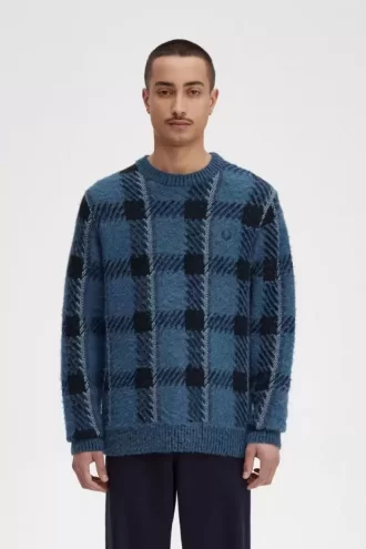 Pull tartan à motif Glitch pour homme