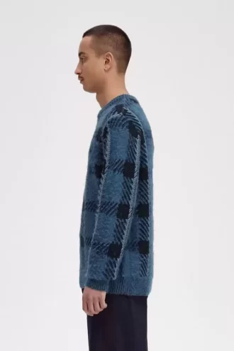 Pull tartan à motif Glitch pour homme