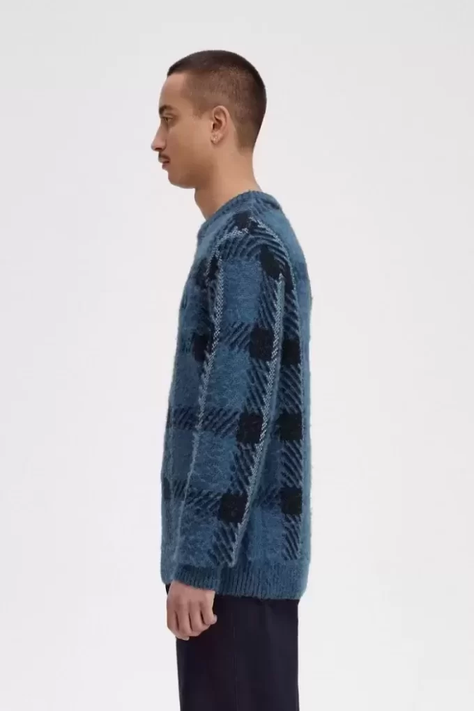 Pull tartan à motif Glitch pour homme