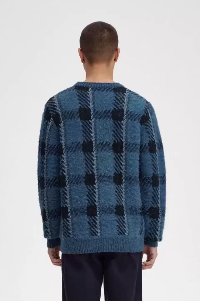 Pull tartan à motif Glitch pour homme