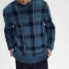 Pull tartan à motif Glitch pour homme