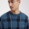 Pull tartan à motif Glitch pour homme