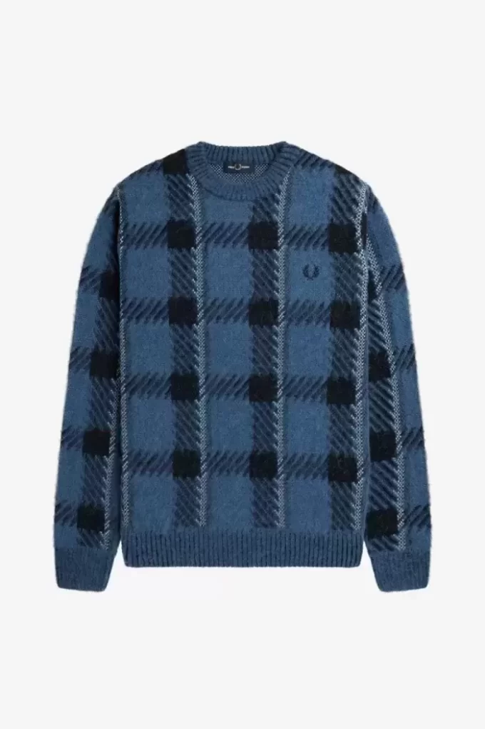 Pull tartan à motif Glitch pour homme
