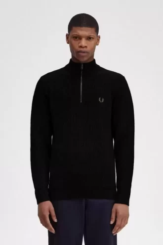 Pull texturé demi-zip pour homme