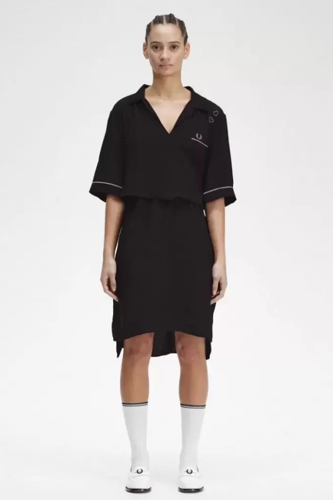 Robe chemise de bowling pour femme