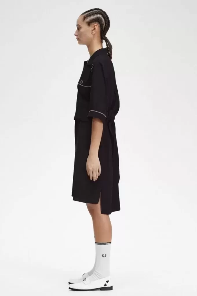 Robe chemise de bowling pour femme