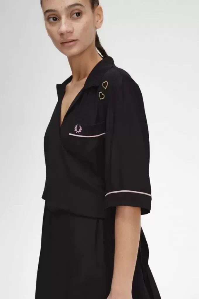 Robe chemise de bowling pour femme