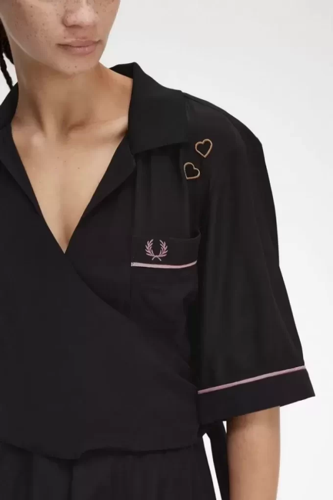 Robe chemise de bowling pour femme