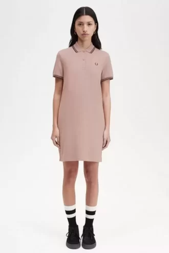 Robe chemise à double liseré pour femme