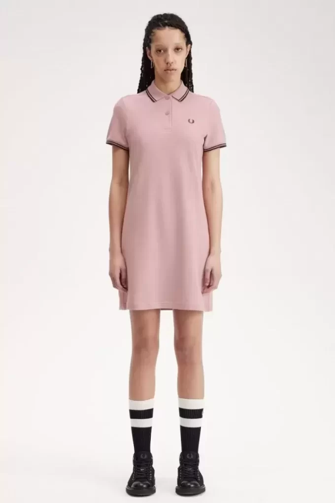 Robe chemise à double liseré pour femme