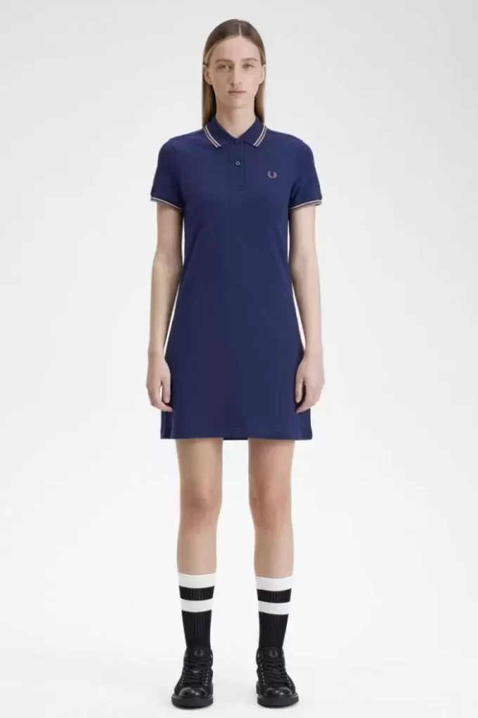 Robe chemise à double liseré pour femme