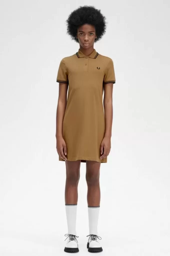 Robe chemise à double liseré pour femme