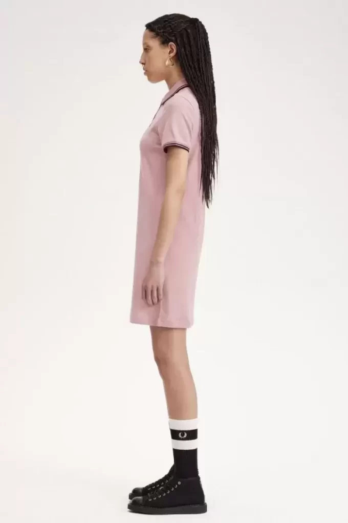 Robe chemise à double liseré pour femme