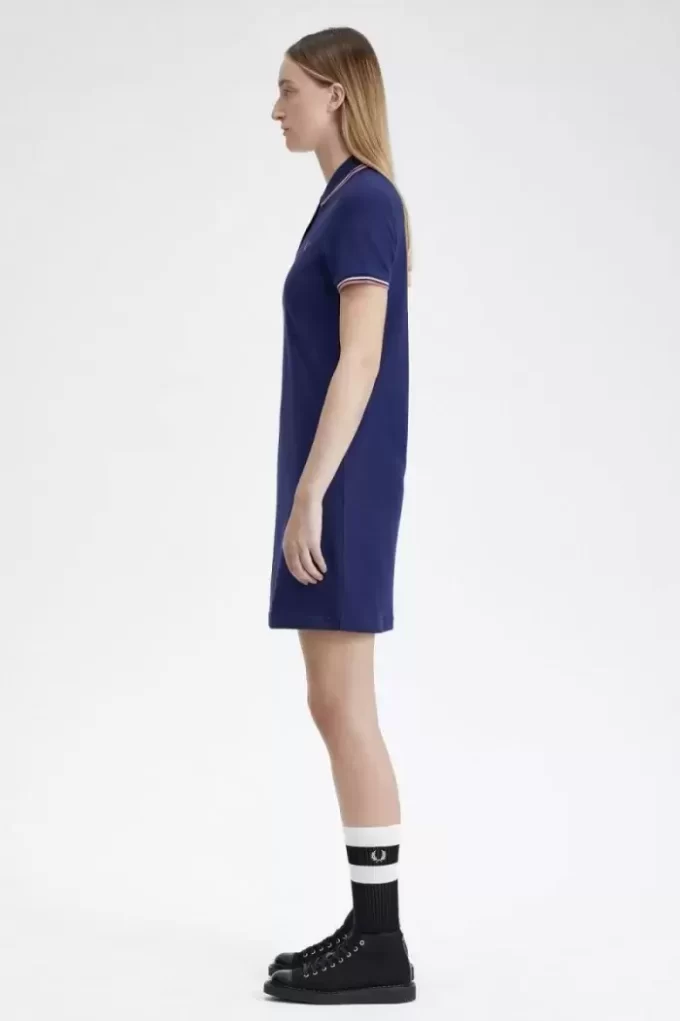 Robe chemise à double liseré pour femme