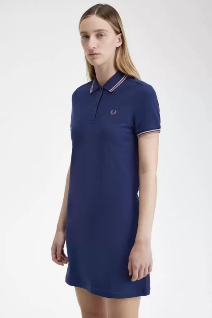 Robe chemise à double liseré pour femme