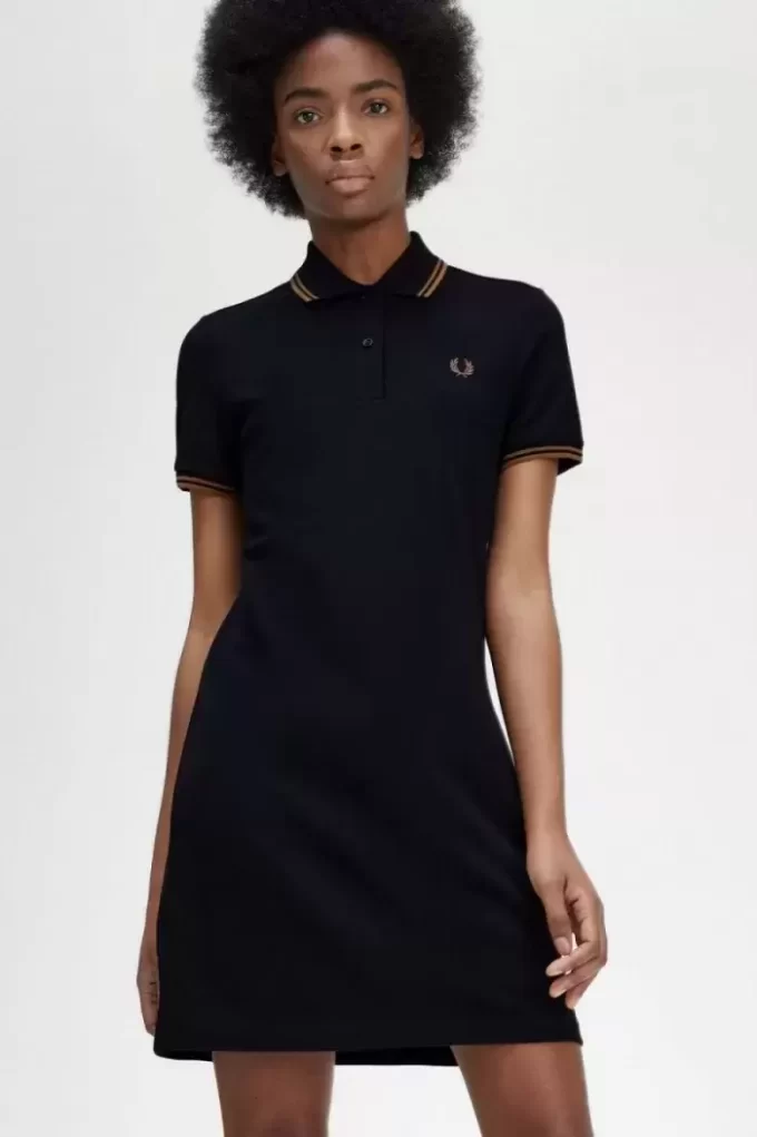 Robe chemise à double liseré pour femme