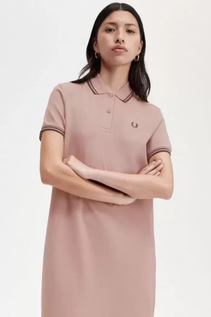 Robe chemise à double liseré pour femme