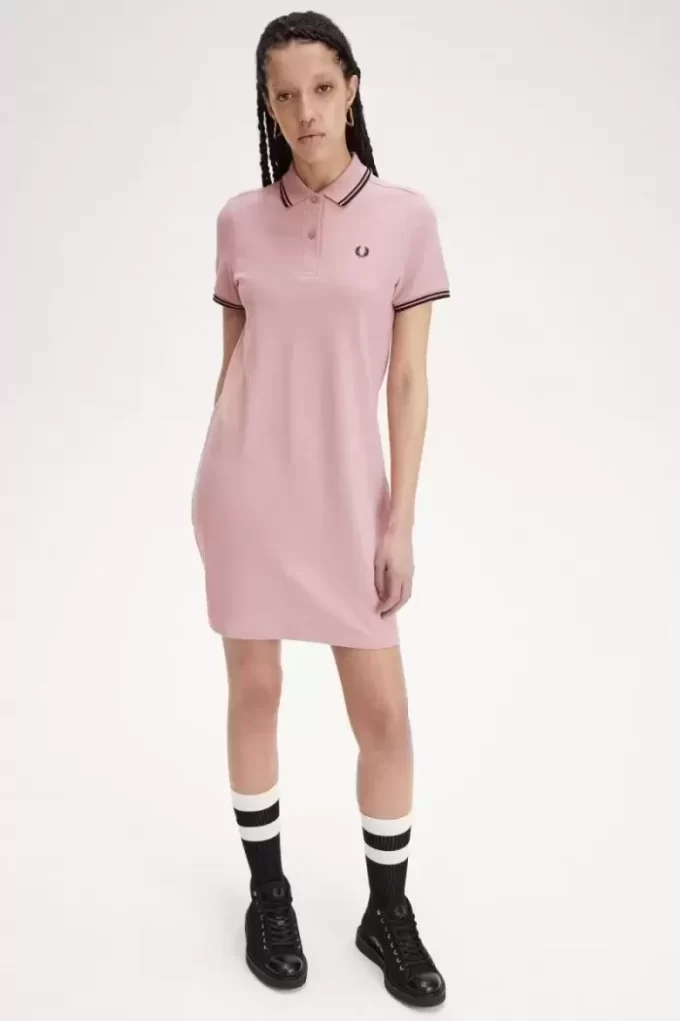 Robe chemise à double liseré pour femme