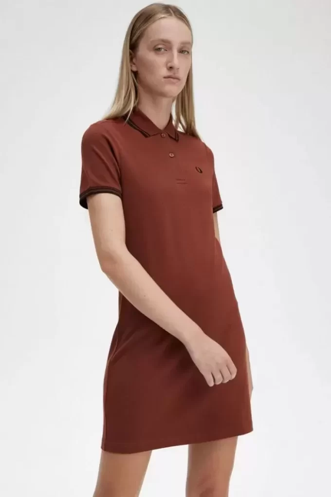 Robe chemise à double liseré pour femme