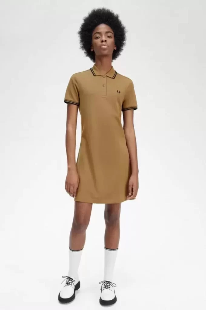 Robe chemise à double liseré pour femme