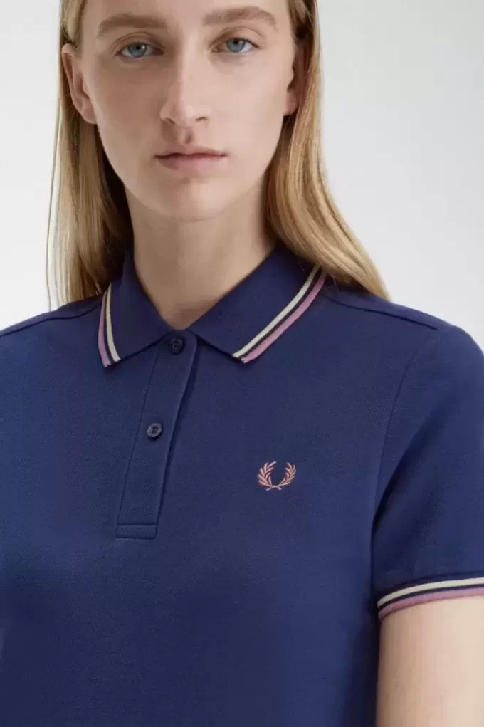 Robe chemise à double liseré pour femme