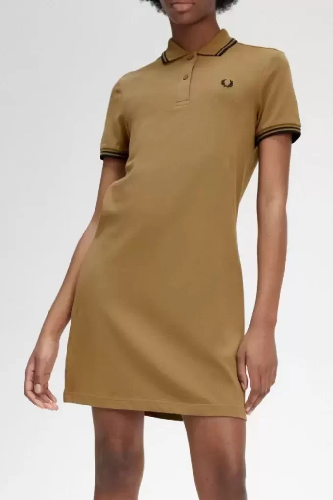 Robe chemise à double liseré pour femme