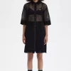 Robe chemise en maille ajourée pour femme