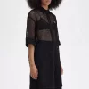 Robe chemise en maille ajourée pour femme