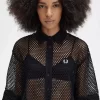 Robe chemise en maille ajourée pour femme