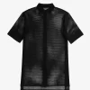Robe chemise en maille ajourée pour femme