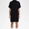 Robe chemise en piqué à liserés pour femme
