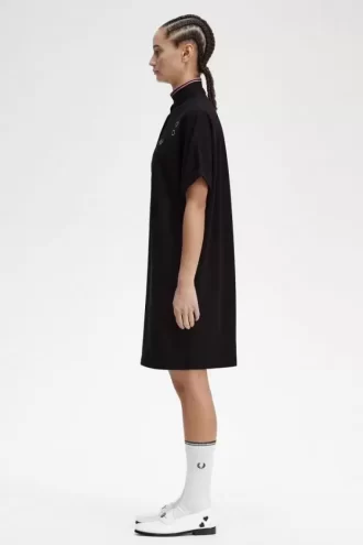 Robe chemise en piqué à liserés pour femme