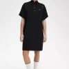 Robe chemise en piqué à liserés pour femme