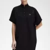 Robe chemise en piqué à liserés pour femme