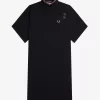 Robe chemise en piqué à liserés pour femme