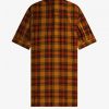 Robe chemise en tartan à ourlet asymétrique