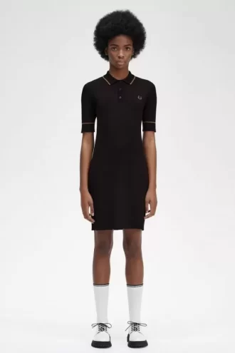 Robe chemise en tricot côtelé pour femme