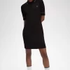 Robe chemise en tricot côtelé pour femme