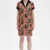 Robe chemise à imprimé palmiers pour femme