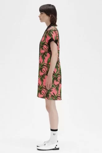 Robe chemise à imprimé palmiers pour femme
