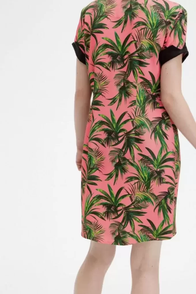 Robe chemise à imprimé palmiers pour femme