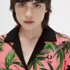 Robe chemise à imprimé palmiers pour femme