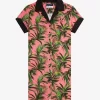 Robe chemise à imprimé palmiers pour femme
