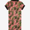 Robe chemise à imprimé palmiers pour femme