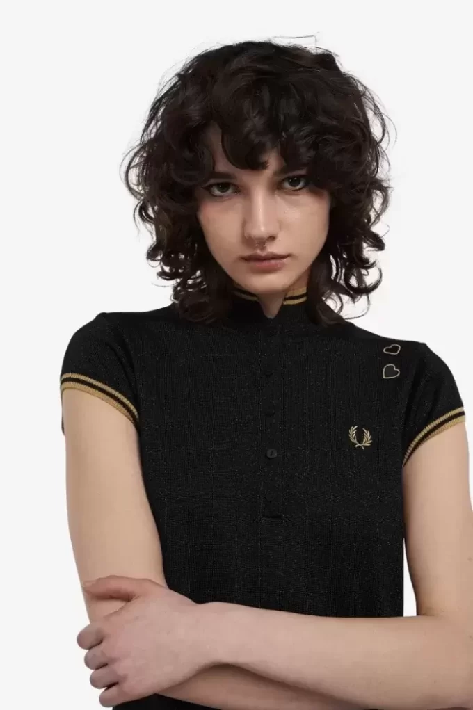 Robe en maille métallisée pour femme