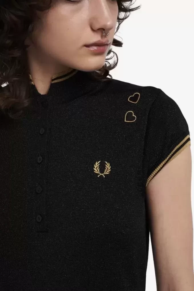Robe en maille métallisée pour femme
