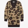Robe en tricot léopard pour femme