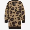 Robe en tricot léopard pour femme