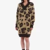 Robe en tricot léopard pour femme